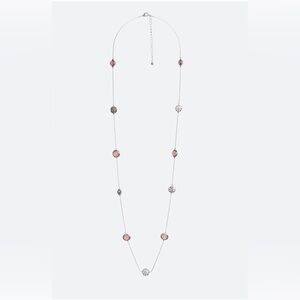 NWT Bancroft Silver and Pink Long Layering Necklace
